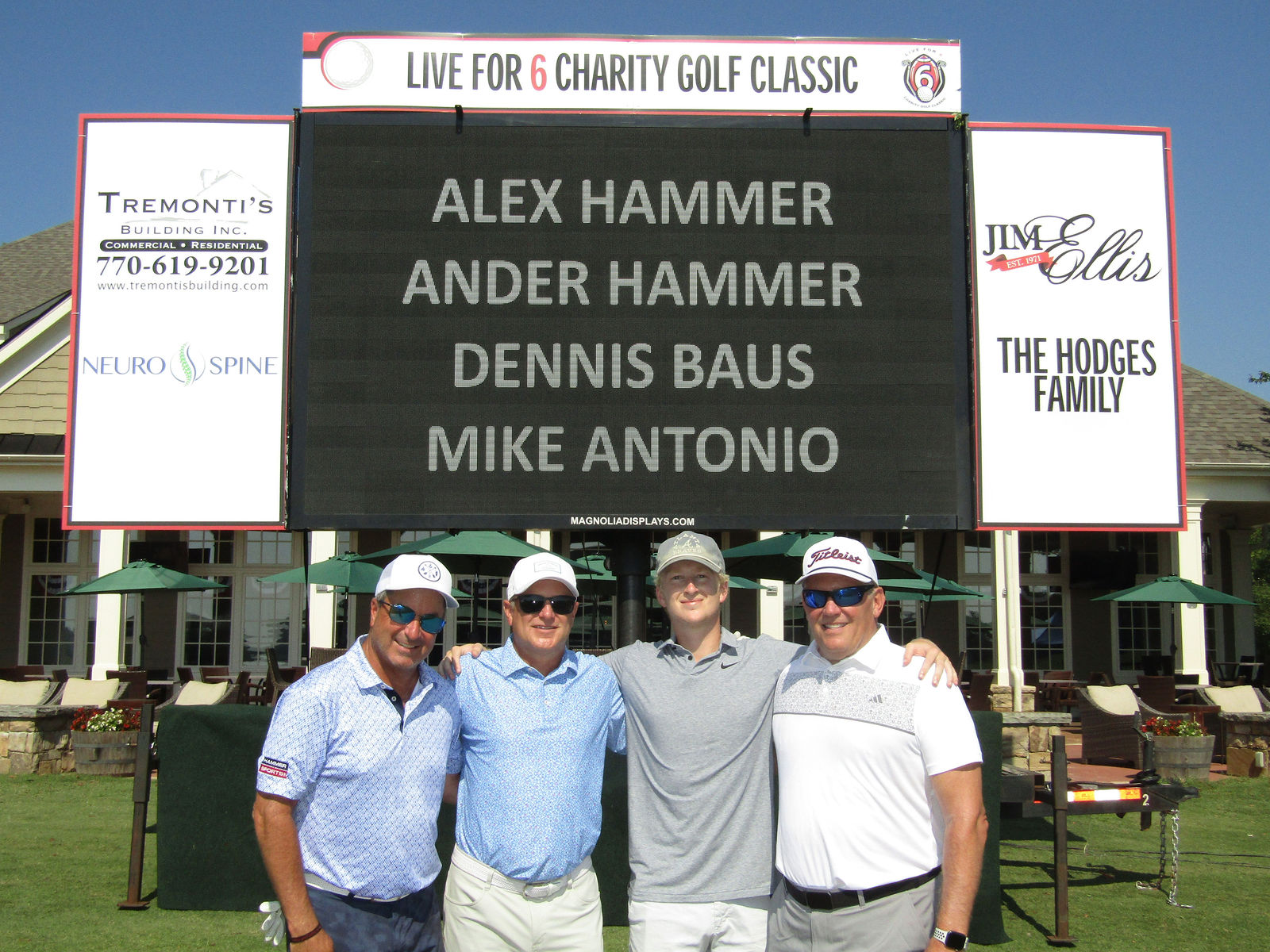 Golf foursome at the Live for 6 Charity Golf Classic