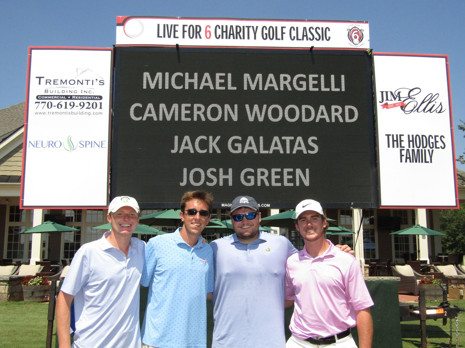 Golf foursome 8 at the Live for 6 Charity Golf Classic