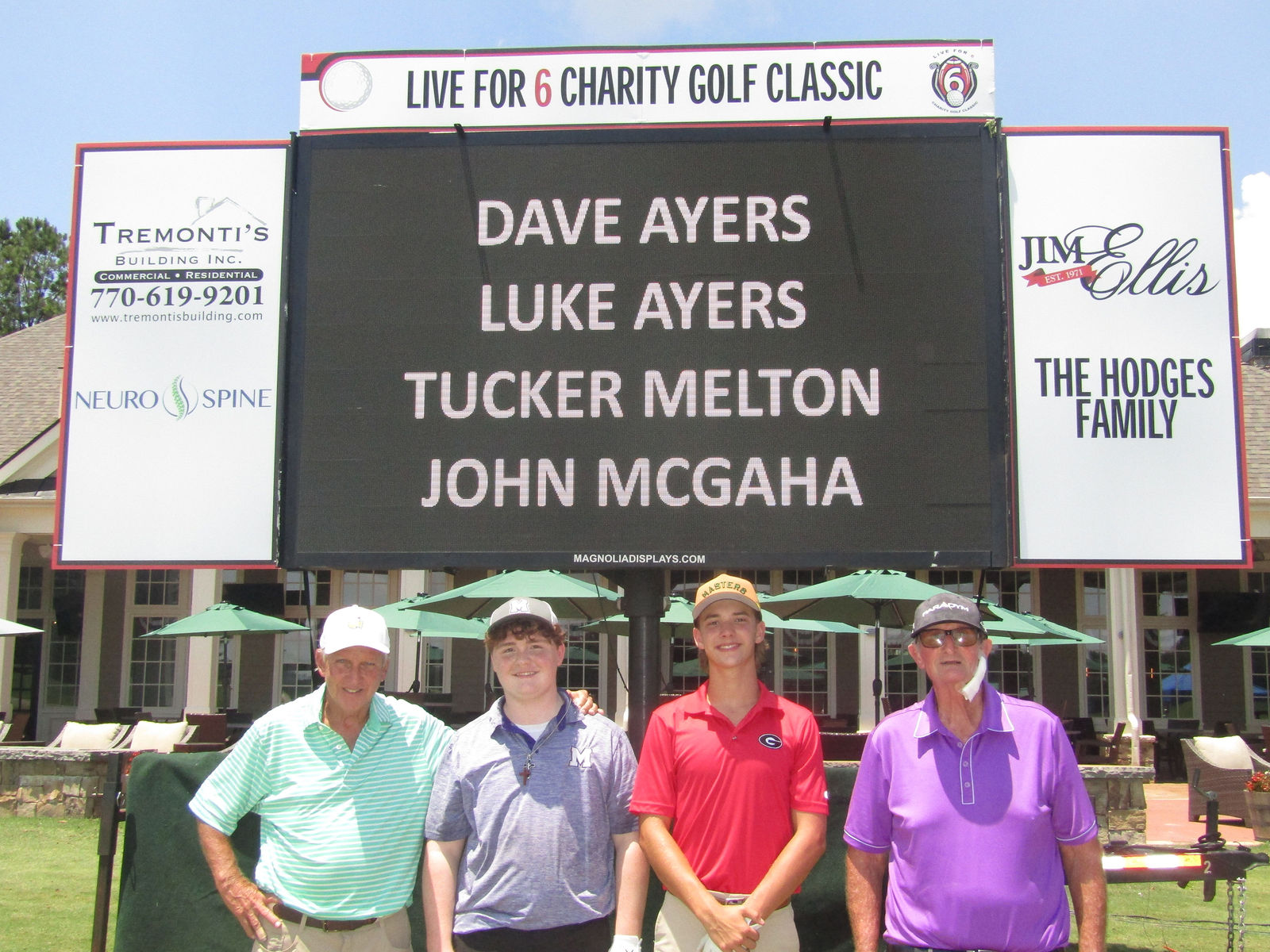 Golf foursome 15 at the Live for 6 Charity Golf Classic